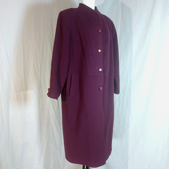 Elena Miro vintage 90s purple wool overcoat, UK22/US18, EUC - Picture 4 of 9